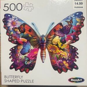 "Butterfly Beauty" by Corinne Ferguson 500 Piece RoseArt Puzzle - 26.625 X 19.25